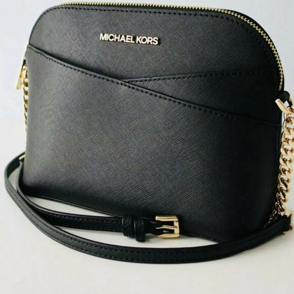 Michael Kors Black Jet Set Travel Medium Dome Crossbody Bag - Picture 6 of 11